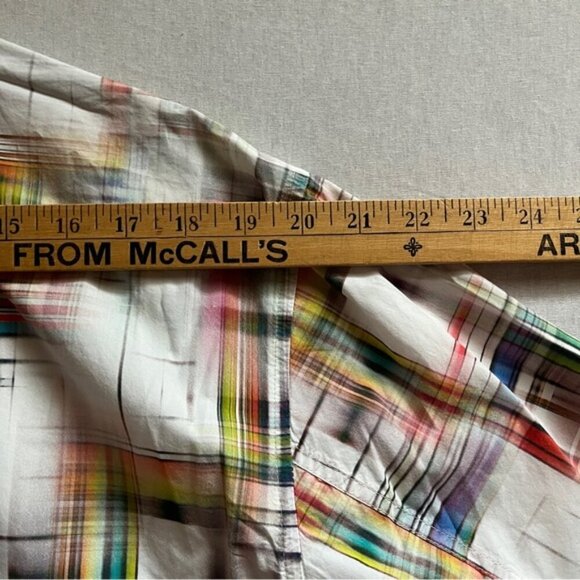 Signum pattern button up short sleeve shirt Sz M - Picture 5 of 7